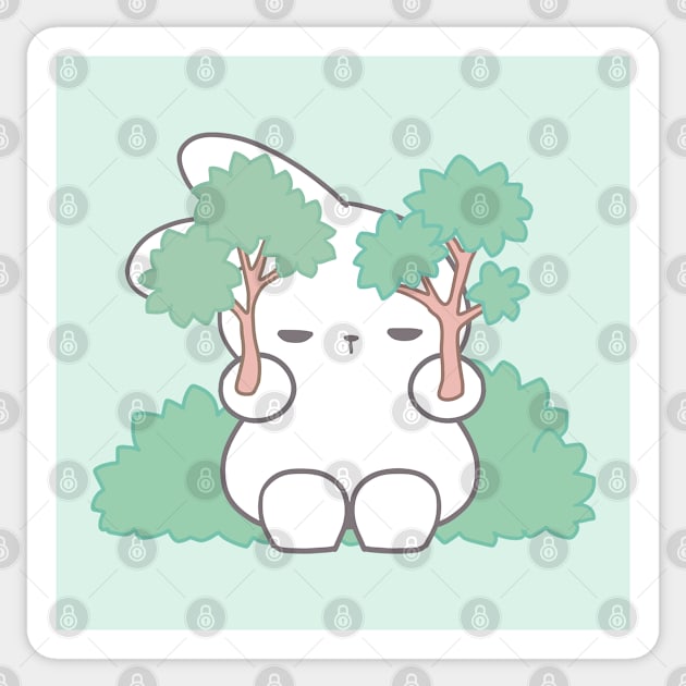 Introvert Cute Bunny Hiding Sticker by LoppiTokki